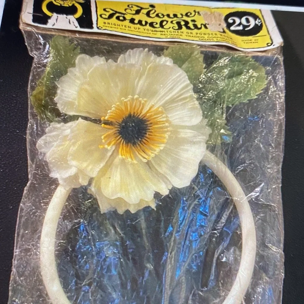 Vintage towel ring holder wall hook large